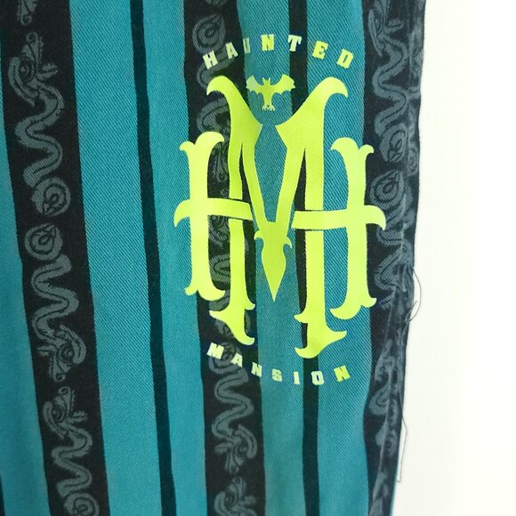 Disney Haunted Mansion Lounge Pajama Pants Women's Large Blue Black Stripe - Picture 3 of 10